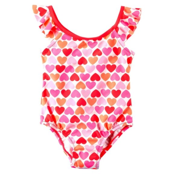 Carter's Toddler Girls Swimdress Swimsuit Pink Hearts UPF 50+ Lined Swim… - Picture 4 of 4